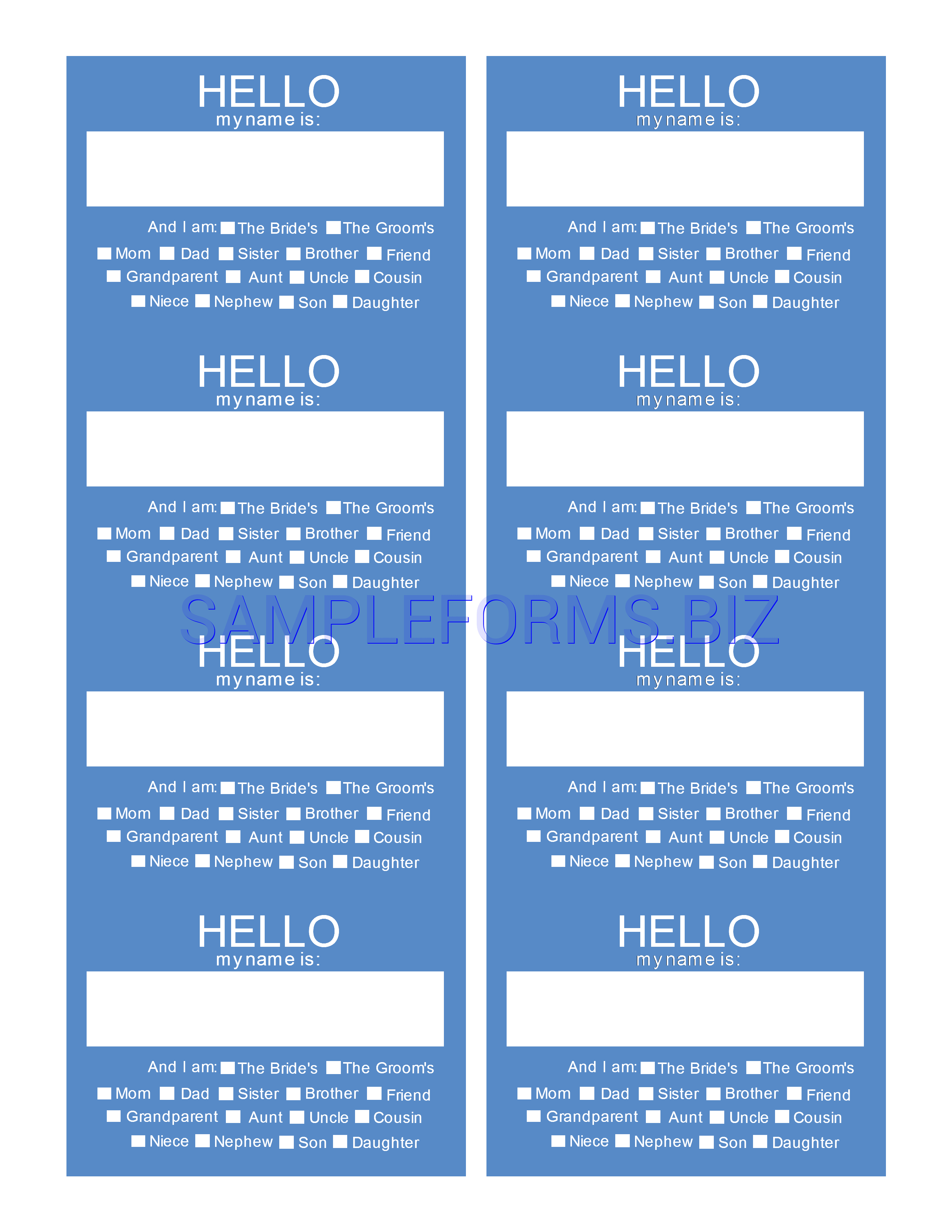 Preview free downloadable Name Tag Template 2 in PDF (page 1)